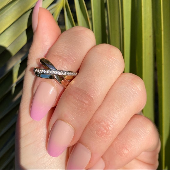 New Elegant Tricolor 925 Silver Ring - Picture 8 of 10